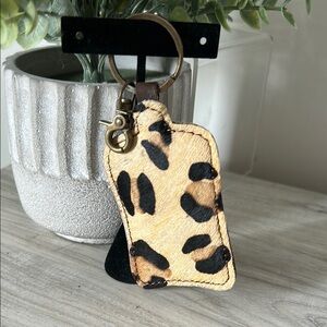 Cow leather (real cowhide) Keychain with Gold Hardware NEW